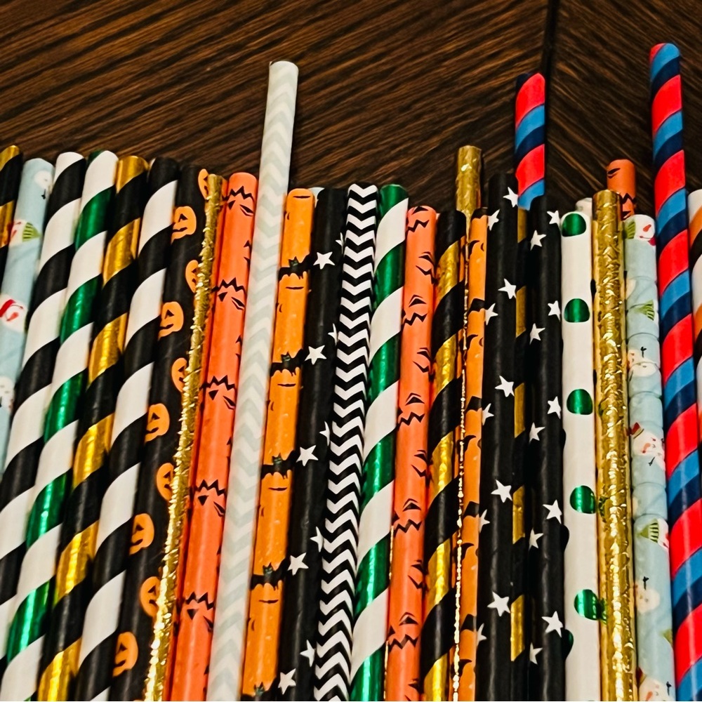Paper Drinking Straw Lot - 124 Total - Picture 4 of 5